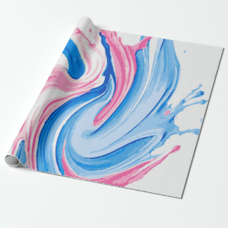 Pink and Blue Paint Splash Pattern on White – Fun  Presentpapper