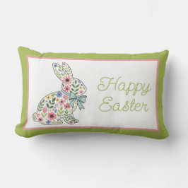Pink and Blue Wildflower Easter Rabbit Lumbarkudde