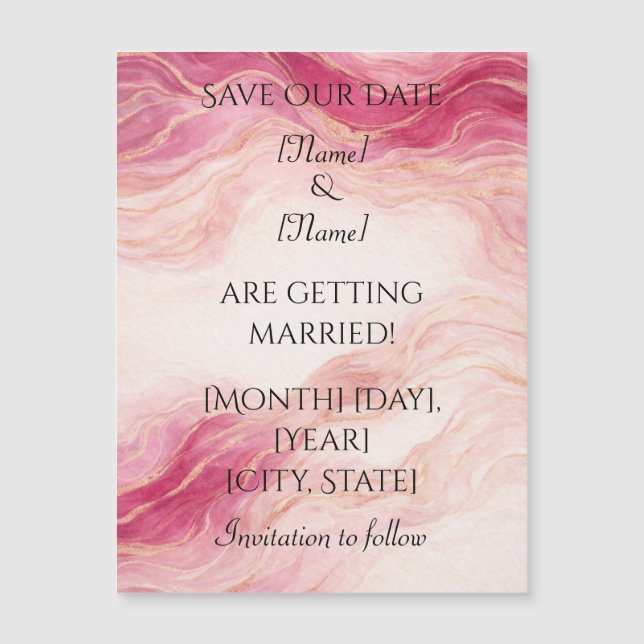 Pink and Blush Magnetic Card (Framsida)