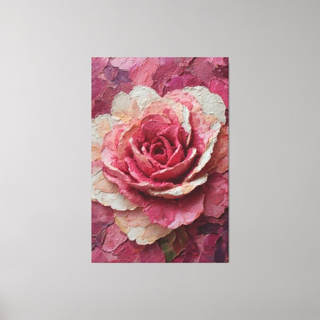 Pink and Cream Rose Texture Abstract Wall Art Canvastryck (Framsida)