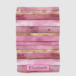 Pink and Gold Rustic Faux Wood Personalized
