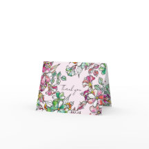 Pink and green flowers