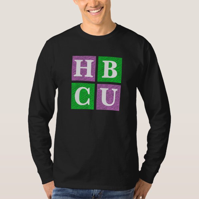 Pink and Green HBCU Block Letters   T Shirt (Framsida)