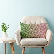 Pink and green modern throw pillow