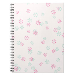 Pink And Green Snowflake Spiral Photo Notebook Anteckningsbok