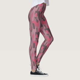 pink and mauve Camo abstract Leggings