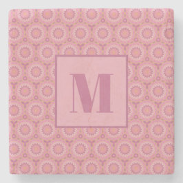Pink and Mauve Initial Stone Coaster Stenunderlägg