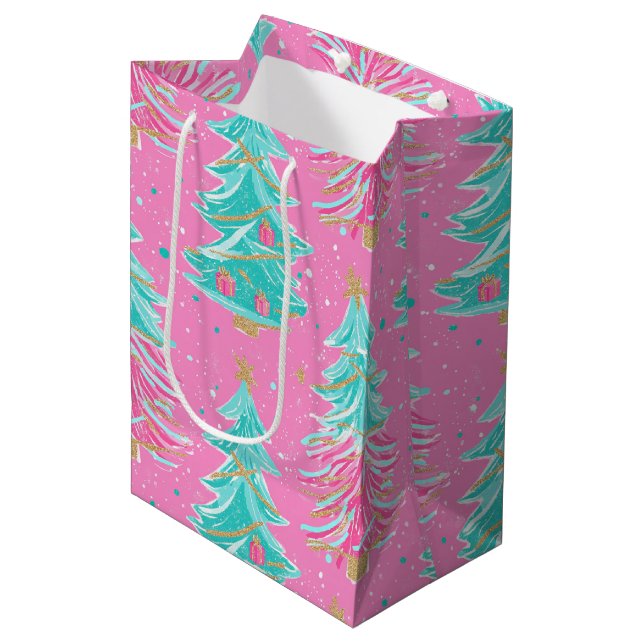 Pink and Mint Christmas Gift Trees  (Framsidan Vinklad)