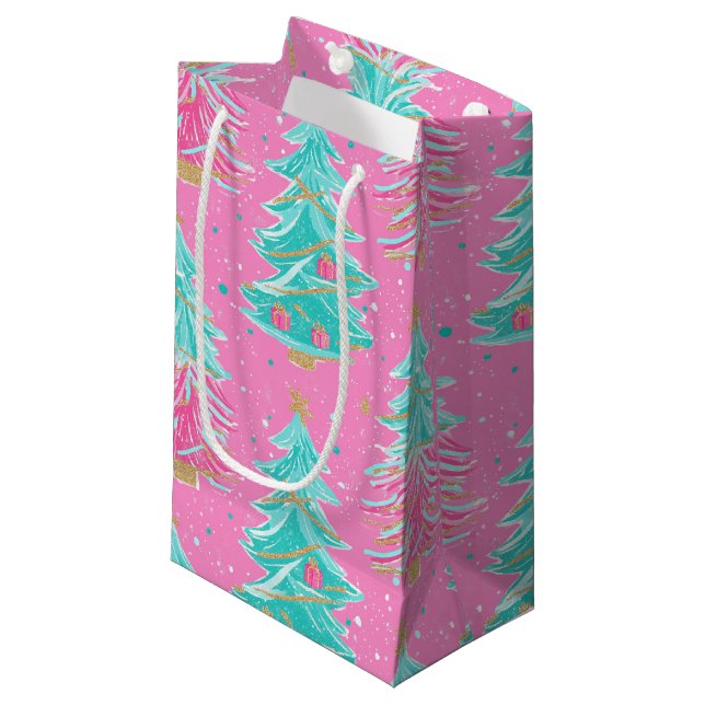 Pink and Mint Christmas Gift Trees  (Framsidan Vinklad)