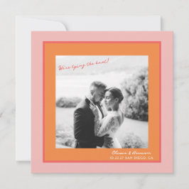 Pink and Orange Summer Wedding Save the Date Inbjudningar
