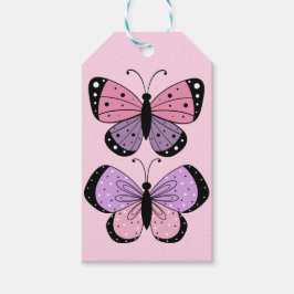 Pink and Purple Butterfly Presentetikett