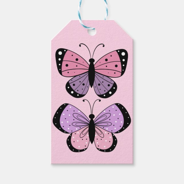 Pink and Purple Butterfly  Presentetikett (Framsidan)
