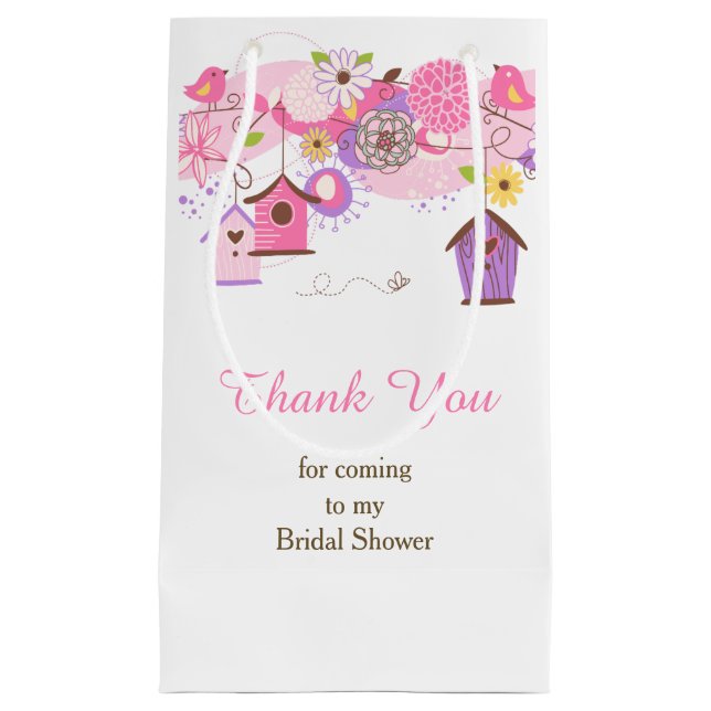 Pink and Purple Floral Bird Cages Bridal Thank You (Framsidan)