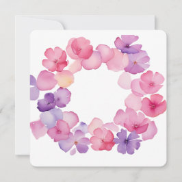 Pink and Purple Floral Wreath PNG Frame Inbjudningar