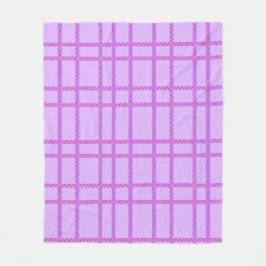 Pink and purple flower checkered pattern fleecefilt