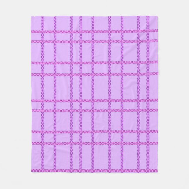 Pink and purple flower checkered pattern fleecefilt (Framsidan)
