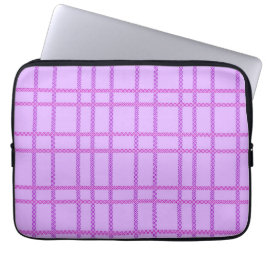 Pink and purple flower checkered pattern laptop fodral