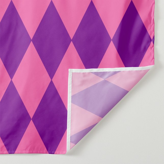 Pink and Purple Harlequin Checkered Design  Tyg (Skapare uppladdad)