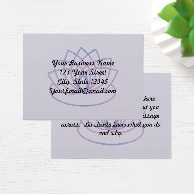 Pink and Purple Lotus Business Information Card Visitkort (Skivbord)
