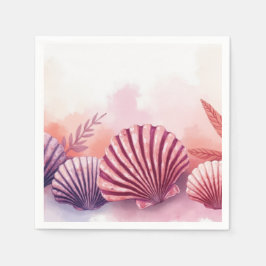 Pink And Purple Seashells Pappersservett