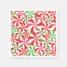 Pink and Red Candy Cane Pattern Paper Napkins Pappersservett