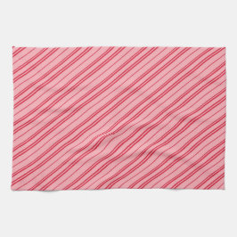 Pink and Red Christmas Candy Cane Stripes  Kökshandduk