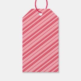 Pink and Red Christmas Candy Cane Stripes  Presentetikett