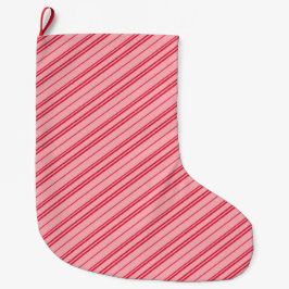 Pink and Red Christmas Candy Cane Stripes  Stor Julstrumpa