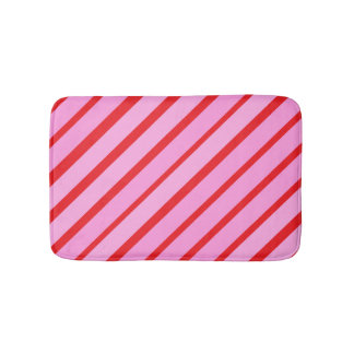 Pink and Red Diagonal Stripes  Badrumsmatta