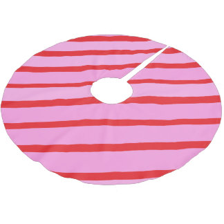 Pink and Red Diagonal Stripes  Julgransmatta Borstad Polyester