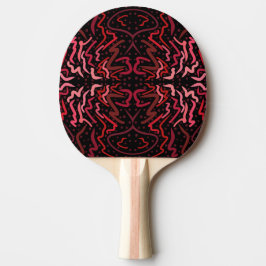 Pink And Red Dots And Squiggles Pattern On Black Pingisracket