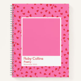 Pink and Red Floral Aesthetic Notebook