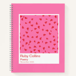 Pink and Red Floral Aesthetic Notebook