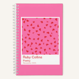 Pink and Red Floral Aesthetic Notebook