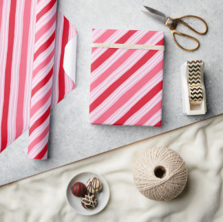 Pink and Red Hand Drawn Stripe Wrapping Paper Presentpapper