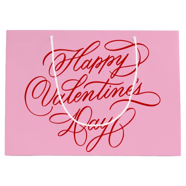 Pink and Red Happy Valentines Day Calligraphy (Framsidan)