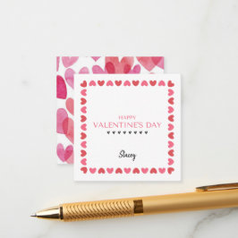 Pink and Red Heart Square Enclosure Valentine Card Tilläggskort