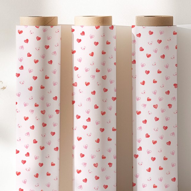 Pink and Red Hearts Presentpapper (Skapare uppladdad)