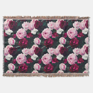 Pink and Red Painted Roses Filt