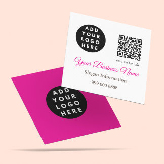 Pink and Roses Catering Företag QR-kod Fyrkantigt Visitkort