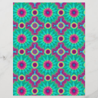 Pink and teal tie dye pattern scrapbook paper