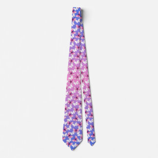 Pink and White Butterfly Pattern Neck Tie Slips