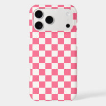 Pink and White Checkered Pattern iPhone Case