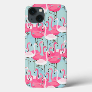 Pink And White Crowd Of Flamingos