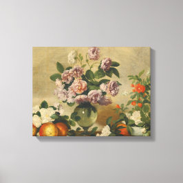 Pink and White Peony Flowers (Peonies Still Life) Canvastryck