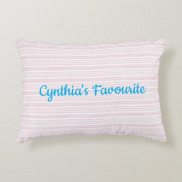 Pink and white stripes squared prydnadskudde