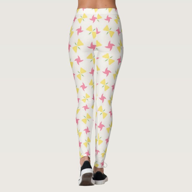 Pink and yellow pinwheel floral leggings (Baksida)