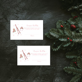 Pink Après Bébé Ski Diaper Raffle Baby Shower  Tilläggskort