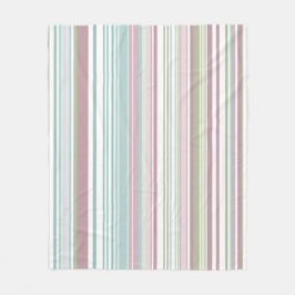 Pink, Aqua, mint, spring rain and mauve stripes Fleecefilt