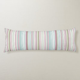 Pink, Aqua, mint, spring rain and mauve stripes Kroppskudde